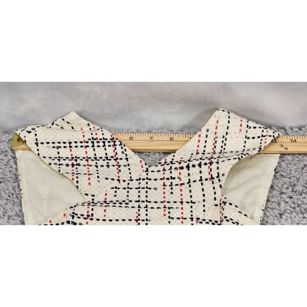 New Banana Republic Women's Mini Dress Ivory Tweed Halter Twee Mod Preppy Size 0 - Picture 12 of 16